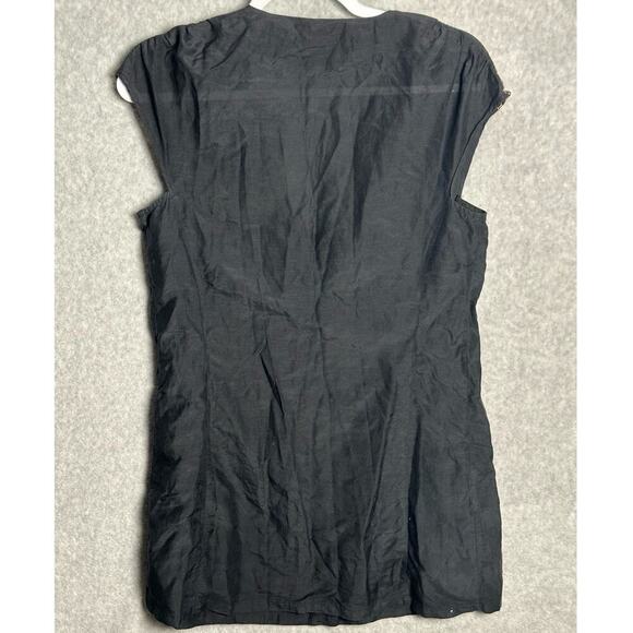 Nanette‎ Lepore XS Silk Blend Wooden Beaded Black Swim Cover-up Embroidered boho - Picture 2 of 7